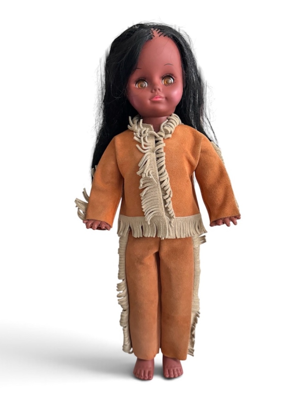 vintage Regal Native American doll 18" tan suede outfits 1960s Canada 174T